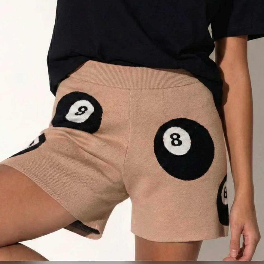 Dressed in Lala. Womens tan the future is now 8 ball pull on shorts 3X